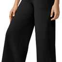 G4Free 25''/27''/29'' Wide Leg Pants for Women Ankle Length Loose Yoga Cross High Waist Dance Casual Pants with Pockets (Medium Tall, Black)