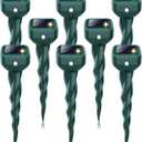 Mole Repellent Solar Powered, 8 Pack Snake & Skunk Repellent for Yard, IP 65 Waterproof Ultrasonic Deterrent Stakes, Get Rid for Rabbit, Gopher, Vole, Chipmunk, Deer, Groundhog for Lawns Garden