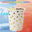 120 Pack White And Gold Paper Cups-9 oz Disposable Paper Cups For Hot/Cold Coffee, Tea, Beverage Cups - Holiday Party Diy Office Drinking Cup Supplies