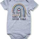 hrcfbk Newborn Infant Baby Boys Girls Bodysuit Short Sleeve Funny Letters Print Romper Reveal Pregnancy Announcement Clothes, Size: 3-6 Months