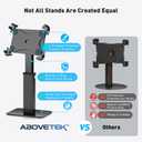 AboveTEK Anti-Theft iPad Kiosk Stand, 360 Rotation & Adj. Height 8.3"13.4", Heavy-Duty Steel & Aluminum, Fits 9.7"-13" Tablets, Security Retail POS Tablet Stand for Business & Commercial Use