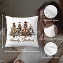 Western Christmas Tree Pillow Covers 18x18, Cowgirl Room Decor, Coquette Bow Cowhide Xmas Tree Holiday Decorative Pillow Covers for Couch Sofa Bedroom Living Room Home (Style01)