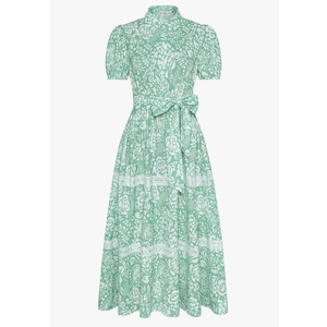GRACE KARIN Women's 2025 Summer Floral Flowy Dresses Boho Tie Belt Short Puff Sleeve A Line Maxi Shirt Dress with Pocket, 2XL
