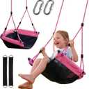 440 lbs Tree Swing for Kids, Textilene Waterproof Fabric with 47inch Hanging Straps, Used fo Adults and Children Alike(Pink)