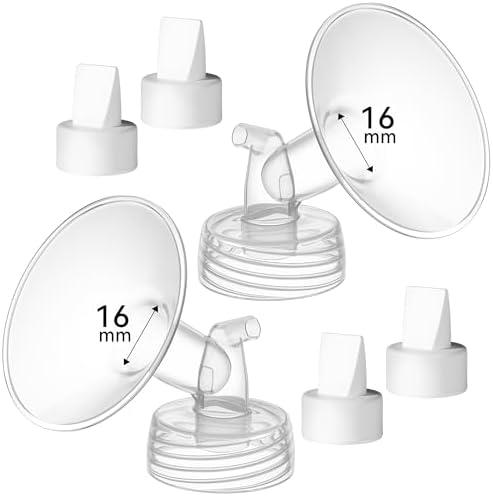 TOVVILD 16 mm Flange Compatible with Spectra S2 S1 9 Plus Ameda MYA Motif Luna Cimilre Breast Shield, Duckbill Valves Replacement, Replace Wide Mouth Flange