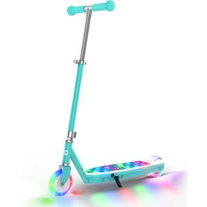 Gyroor KS2 Kids Electric Scooter with LED Lights  Safe 5 MPH Speed, Foot Sensor Start, Adjustable Handlebar, Fast Charging, for Ages 612 (Aqua)