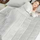 Weighted Blanket Queen/King Size (80"x87" 15lbs),Ultra Soft and Cozy Cooling Weighted Blanket for Adult,Heavy Blanket with Machine Washable Soft Blanket, Light Grey