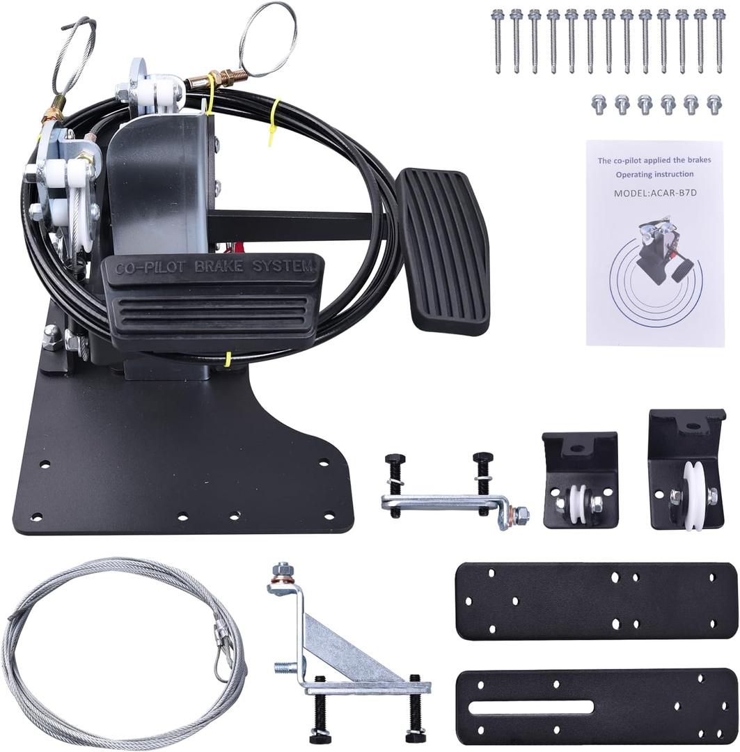Right Hand Drive Conversion Kit, Gas and Brake Dual Pedal RHD Control, Driving School Postal Carrier Right Side Drive, RHD Pedal Kit for Driver Training Vehicle Universal Dual Control Pedal