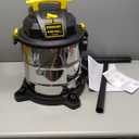 Stanley SL18116 Wet/Dry Vacuum, 6 Gallon, 4 Horsepower, Stainless Steel Tank, 4.0 HP, Silver+yellow