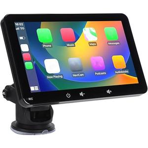 Double Din Car Stereo for carplay for Android Auto, 7in Car Play with 1080P Reverse Camera, Multimedia Player with BT, Mirror Link, Voice