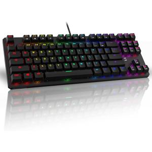 TECWARE Phantom 87 Key RGB Mechanical Gaming Keyboard | Outemu Red Switch | 16.8M Color LED Lighting | 18 Pre-Set | Low Latency | N-Key Rollover | Software Customizable Keys | Wired USB Connection