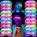 24 Pack LED Glasses, Halloween Party Supplies,5 Neon Colors with 3 Flashing Modes, Glow in the Dark Sunglasses Toys Bulk Neon Party Favors for Kids/Adult Birthday Halloween Holiday