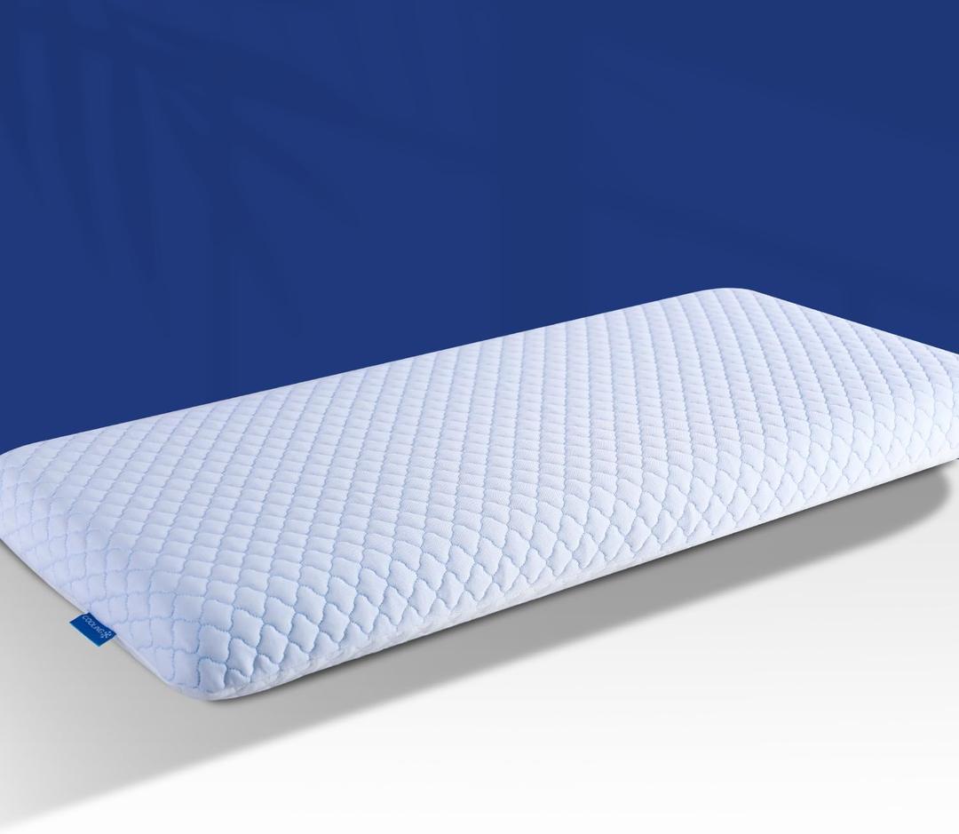 SofGlowly Ultra Thin Flat Pillows for Sleeping King Size -33x16 Inch, Cooling Memory Foam Pillow 2.75 inch Height Ultra Thin Pillow,Slim Bed Pillows for Stomach Back Sleeper