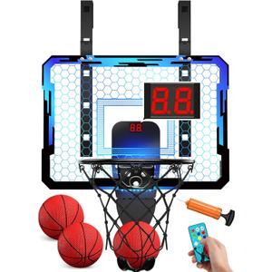 QDRAGON Mini Basketball Hoop with Scoreboard & 7 LED Lighting