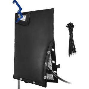 Extended Insulated Outdoor Faucet Cover for Winter Freeze Protection - 30H x 13.5W for RV Park Hydrants, Yard Hydrants, Garden Hose Bibbs, Sprinkler Systems (Black)