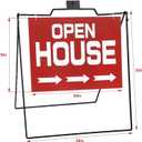 Blulu 5 Pcs 28 x 32 Black Folding a Frame Metal Stand with 24 x18 Open House Sign a Frame Sidewalk Real Estate Holder Real Estate Yard Signs for Foldable Outdoor