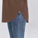 Women's Casual Cotton Sleeveless/Long Sleeve T Shirt Round Neck Basic Loose Tunic Tops (Brown, M)