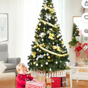 8Ft Artificial PVC Christmas Tree Stand Indoor Outdoor Green