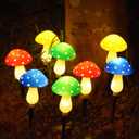 Windpnn 8-Pack Solar Mushroom Lights for Garden Decor, 8 Modes Waterproof Outdoor Garden Mushroom Lamp, Multi-Colored Solar LED Fairy Lights for Christmas Halloween Yard Lawn