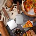 BBTO 20 Pcs Small Pizza Spatula Stainless Cookie Server Spatula with Wooden Handle Bulk Cookie Pie Stainless Baking Shovel for Kitchen Cooking Desserts Pizza Cake Biscuit(Brown)