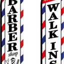 2 Pcs Barber Flag for Outside Barbershop Themed Swooper Flag Open Feather Barber Sign Welcome Banner for Salon Business Outdoor Advertising Outside(NOT INCLUDE POLE KIT)(12 x 2.5 ft)