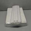 BAMBOOHOMIE Foldable Foot Stool Ottoman, Modern Foot Rest with Bamboo X Legs & Thick Foam Cushion, Folding Foot Stools Small Padded for Bedroom Living Room, Footstool for Chair Couch (White - White)