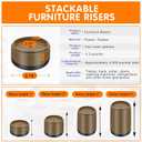 Furniture Risers Bed Risers Heavy Duty 1 inch, 2 inch, 3 inch, 4 inch Round Adjustable Bed Lifts Riser for Desk Legs Table Couch Sofa Chair Refrigerator Washing Machine (1 Inch, Brown, 4 Pack )