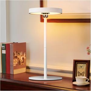 LED Cordless Table Lamp Rechargeable, Portable Touch Mirror Face Desk Lamp Battery Operated, 3 Color Stepless Dimming Outdoor Table Light for Patio/Restaurant/Bedroom/Dresser(White)