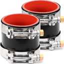 2Pcs ID 2-3/4 Inch(70mm) High Temperature 4-Ply Reinforced Straight Silicone Hose Performance Coupler with 4Pcs T-Bolt Clamps Suitable High Level Turbo Pipe Connecting