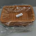 2 Pack 12" Rectangular Poly Wicker Bread Baskets, Durable Woven Serving Basket for Fruits, Vegetables Bread Indoor/Outdoor Use in Kitchen, Home, Restaurant