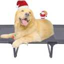 Suddus Elevated Dog Bed for Large Dogs 140lb, Breathable Cooling Raised Dog Cot with Dual Support Bars & Metal Frame, No-Slip Feet, Waterproof Pet Bed for Indoor/Outdoor, X-Large, 48 * 36 * 9in, Grey