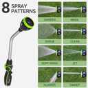 Watering Wand Heavy Duty,Metal Garden Hose Wand with 8 Spray Patterns 15-Inch Long Hose Nozzle Sprayer with Thumb Flow Control for Watering Plants Cleaning Car Washing and Showering Pets (15 Inch)