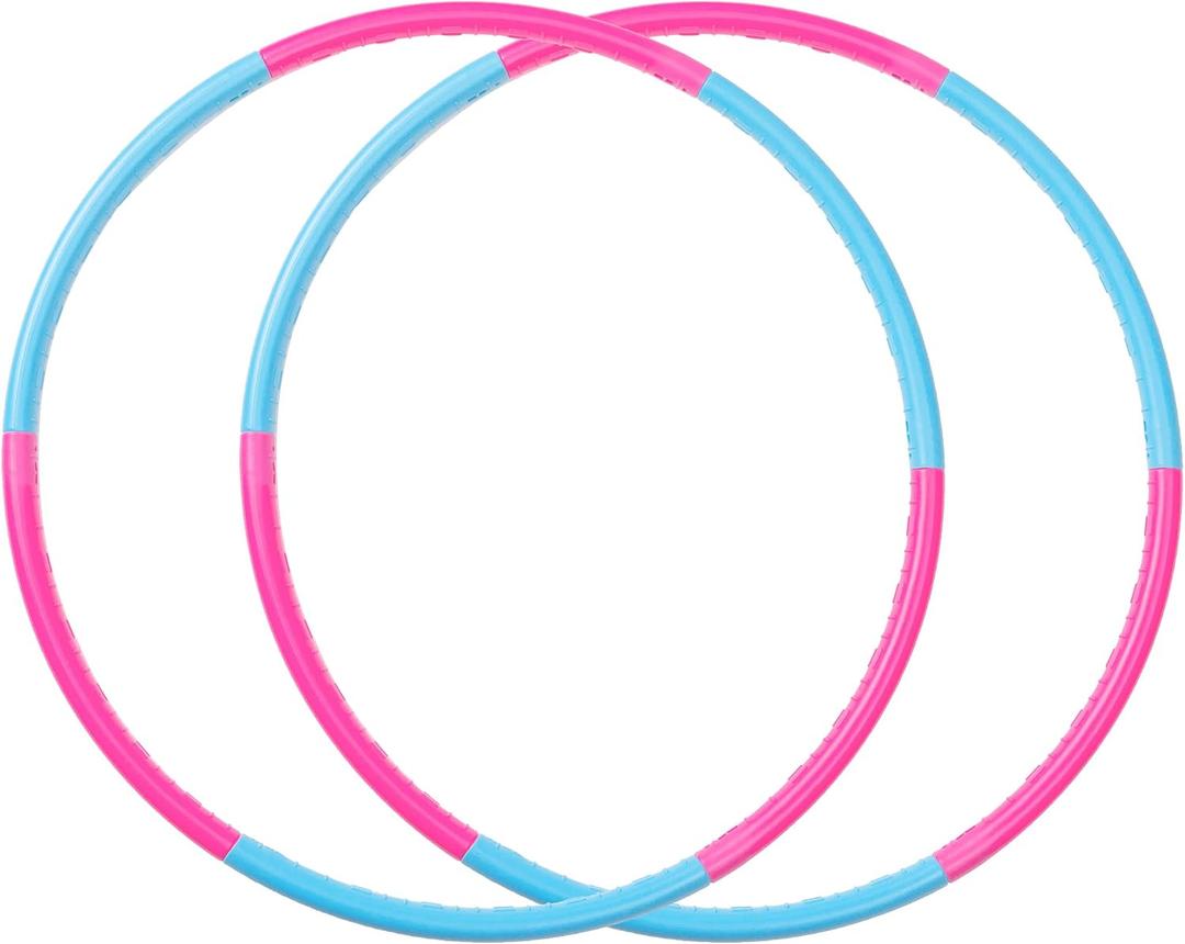 Liberry Kids Exercise Hoop, Detachable & Size Adjustable Toy Hoop, Professional Hoola Rings, Sport Gift in Blue, Pink, 2 pack-12 pieces