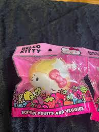 Hello Kitty Squishy Fruits And Veggies Toys - Slow Rising Squishy Toy Keychain for Party Favors, Stress Ball, Birthday Gifts, Kawaii Squishy for Kids, Girls, Boys, Adults 10 Pack