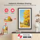 64GB Frameo 21.5" Digital Picture Frame Large 1920 x 1080 IPS FHD Touch Screen WiFi Electronic Photo Frames Share Moments from Phone Instantly Best Gifts for Parents and Grandparents Black Wood White
