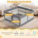 50x50 Small Baby Playpen - Full Cover Anti-Collision Grey Playard for Babies and Toddlers Space-Saving Safety Play Yard Indoor Activity Center for Apartments Gray