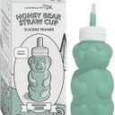 Legendairy Milk Honey Bear Straw Cup Silicone for Babies (Green), 8 oz. Dishwasher Safe, Food Grade Silicone, Honeybear Sippy Cup for Ages 4+ Months