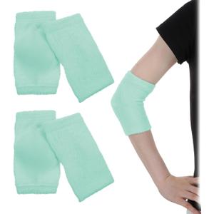 2 Pairs Elbow Protectors for Elderly,6.89X3.74 In Dry Elbow Treatment,Elbows Protector Beauty Gel Moisturizing, for Moist Chapped Dry Skin Care,Cover Heel Socks,Elbows Sleeves,Light Green