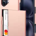 harusaki iPhone 16 Plus Wallet Case with Hidden Card Slot - Wireless Charging Compatible iPhone 16 Plus Case with Card Holder for Women and Men (Pink Gold)