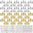 Yaomiao 66 Pieces Foam Princess Tiaras DIY Crowns Kids Party Favors Craft Crystal Diamond Sticker Making Your Own Tiara Girls(Bright Color)