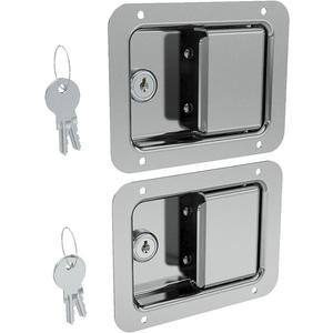 TCH Hardware 2-Pack Stainless Steel Paddle Slam Latch with Lock & Key - Flush Single Point Handle for Door Trailer RV Jeep