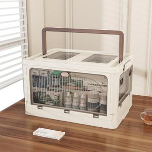 Medicine Storage Box with Handle,Large First Aid Box with Removable Tray and Quick Access Top Lid Flap,5 Doors Open Medicine Organizer,Plastic Multipurpose Medicine Chest Container