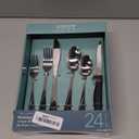 Gibson Home Trillium Plus 24-Piece Stainless Steel Flatware Utensil Set with Steak Knives  Silverware Service for 4 with Teardrop Handle Design