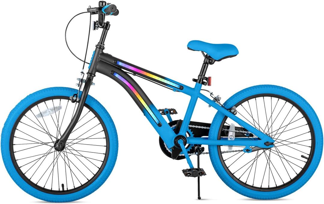 Jetson Light Rider Kids Light-up Unisex Bike, LED Light-up Frame, 3 Different Light Modes (20" Tire, Ombre Blue 20" Inch Tire)