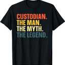 Custodian Art For Men Janitor School Custodian Appreciation T-Shirt