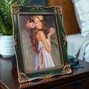 Vintage Picture Frame 8x10 Inch, Ornate Photo Frame for Wall or Tabletop Display, Antique Picture Frame with Real Glass & Hook for Home Decor - Mother's Day Birthday Gift (Green)