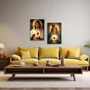XLMDYYSW Sacred Heart Canvas Wall Art 2 Panel Jesus and Mary Portrait Picture God Divine Mercy Painting Christian Catholic Prints for Church Decor Framed (White, 16.00" x 24.00" x 2PCS)
