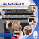 Stove Knob Safety Covers for Child (5 + 1 Pack), Upgraded Universal Size Press Gas Stove Knob Covers with Adhesive, Heat-Resistant Childproof Oven Locks for Kids and Pets (Clear)