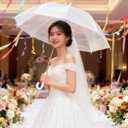 Clear Bubble Umbrella – See Through, Rain & Windproof Umbrella for Weddings, Prom, Graduation and Outdoor Events - Automatic Open, Crook Handle, Clear Dome