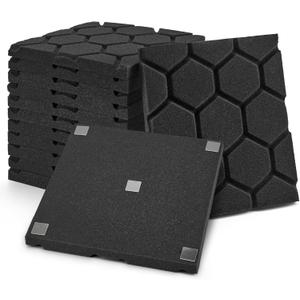 Kuchoow Acoustic Panels,Sound Absorbing Foam,High Density Soundproof Studio Wall Panels,Soundproof Foam Panels Walls - 12 Pack/Matching Glue 12x12x1 in Honeycomb